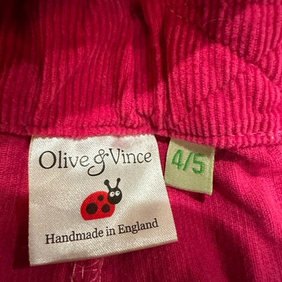 Handmade designer Olive&Vince girls bib-overalls, size 4/5 - Picture 3 of 12